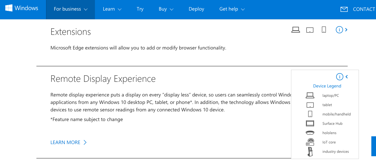 Microsoft marks area Extensions as “in improvement” for cell