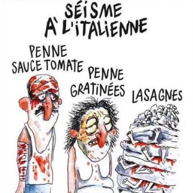 Charlie Hebdo Italy earthquake cartoon sparks anger