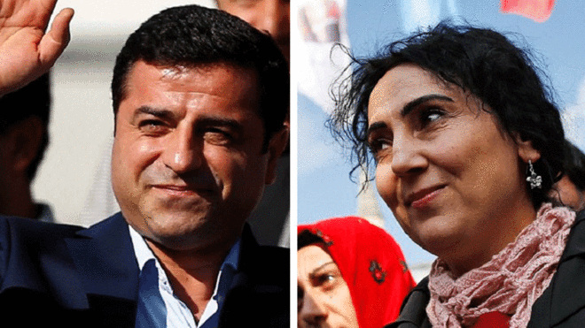 Turkey HDP: Blast after pro-Kurdish leaders Demirtas and Yuksekdag detained