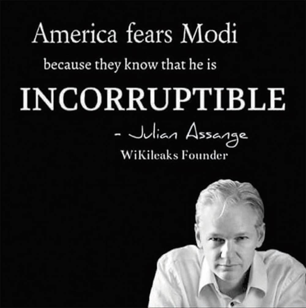 FAKE NEWS BUSTER: AMERICA FEARS MODI: JULIAN ASSANGEFAKE NEWS BUSTER: AMERICA FEARS MODI: JULIAN ASSANGE