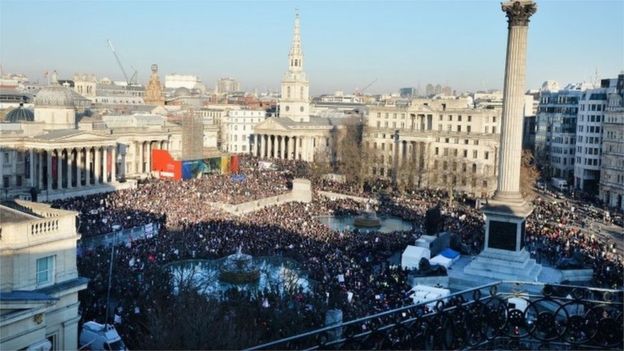 Women’s March: UK protesters join anti-Donald Trump march