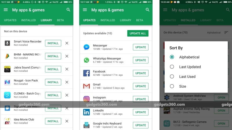 Google Play’s My Apps Section Revamped to Make Sorting Simpler