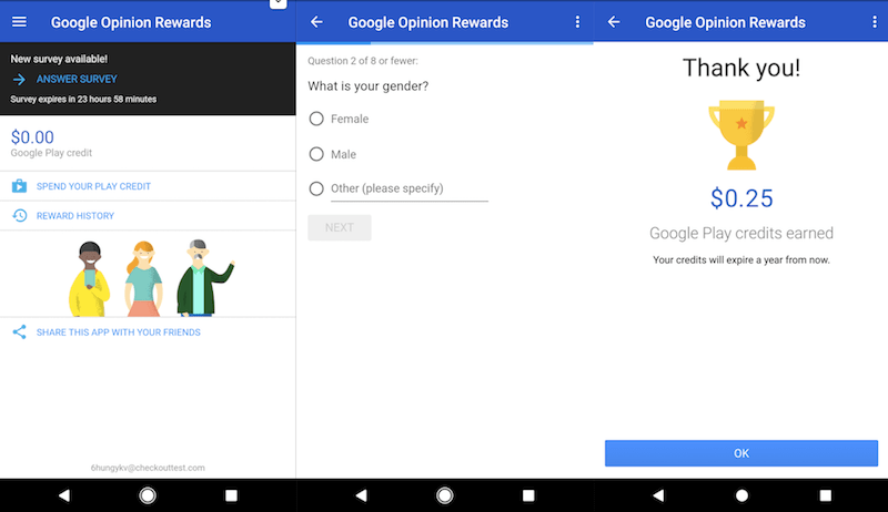 Google Opinion Rewards Android App Now Available in India, Awards Google Play Credits