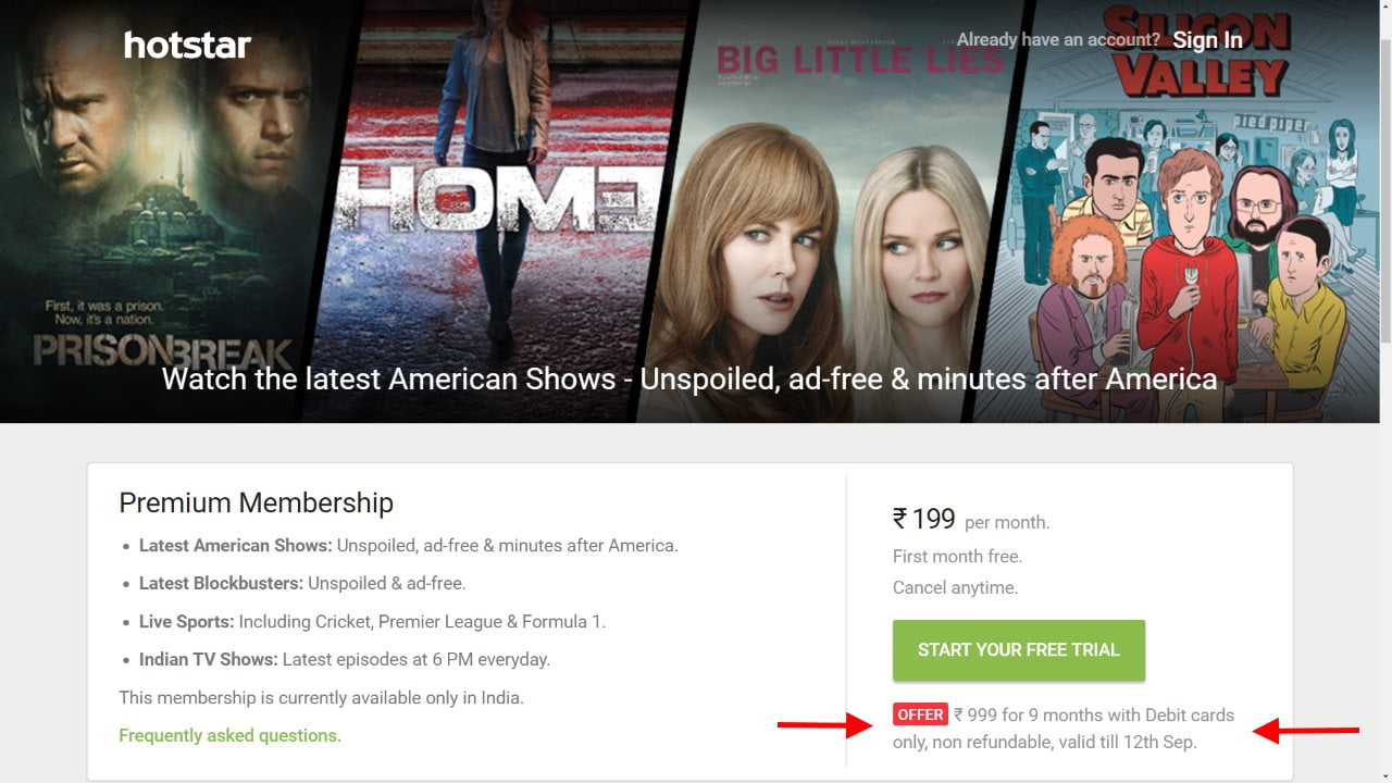 Hotstar Now Offering Annual Plan at Rs. 1,200, 9 Months at Rs. 999